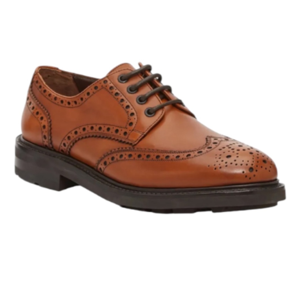 Ferragamo Men’s Leather Oxford Shoes 👞 Classic Wingtip Brown 8D